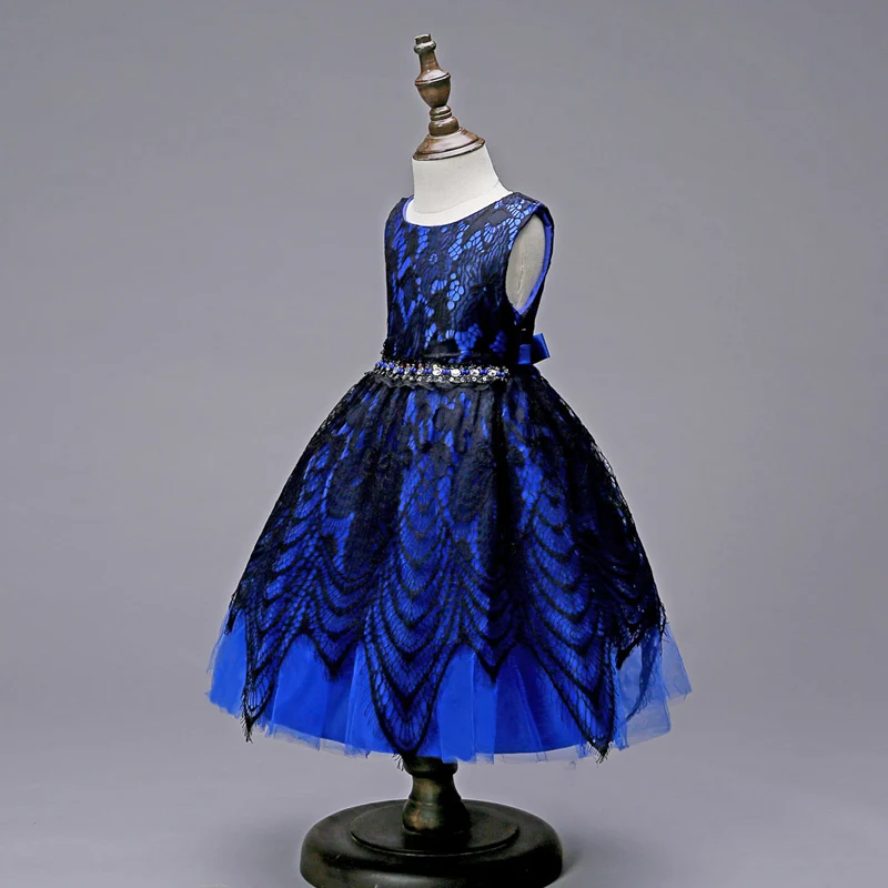 

U-SWEAR 2020 New Arrival Flower Girl Dress Black Lace Sleeveless O-Neck 5 Colors Sequin Beaded Flower Girl Pageant Dresses