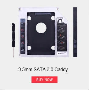 CHIPAL 10 шт Универсальный SATA 3,0 2nd HDD Caddy 12,7 мм для 2," 2 T чехол для SSD, HDD корпус со светодиодный для ноутбука ODD CD-ROM DVD-ROM
