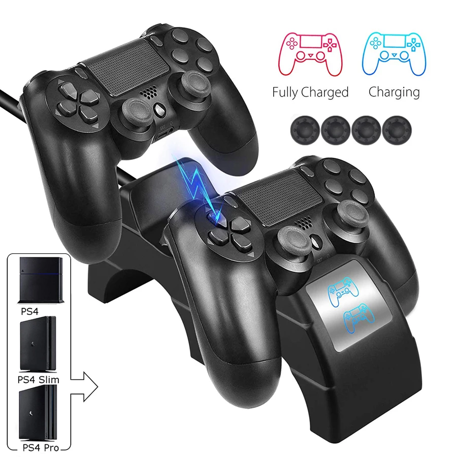 PS4/PS4 Slim/PS4 Pro двойной контроллер зарядное устройство usb-геймпад Быстрая зарядка док-станция Подставка для игровой станции PS 4 игры аксессуары