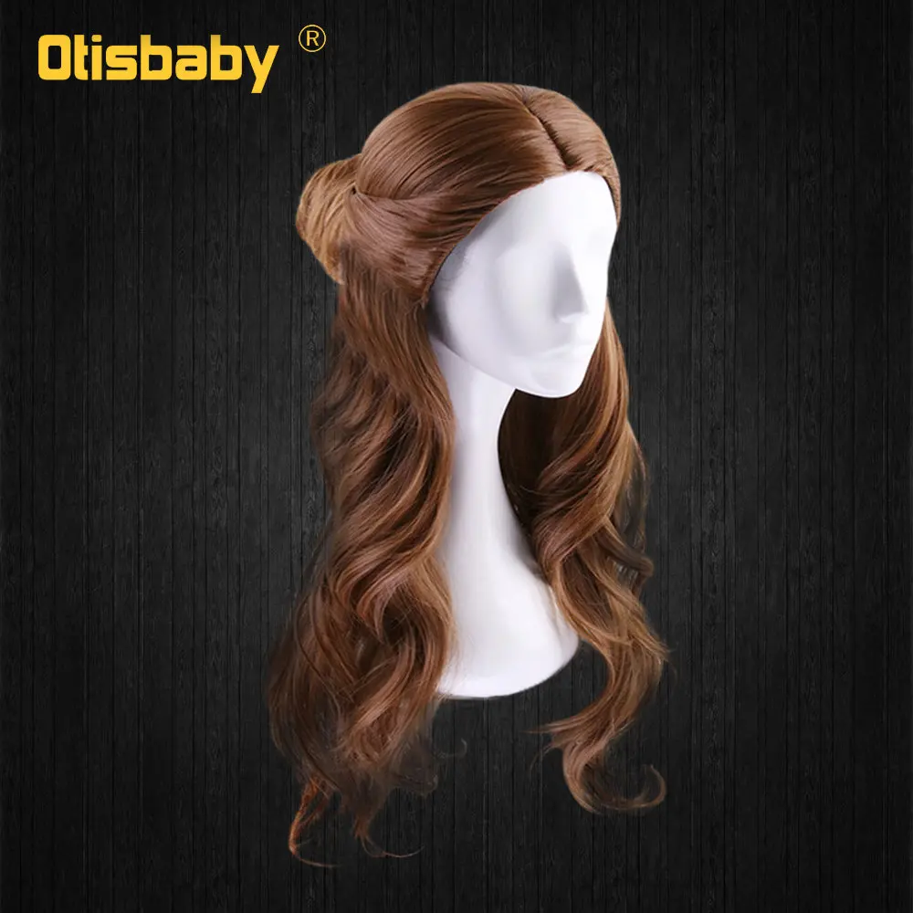 Belle Wig Костюм принцессы Белль на Рождество и Хэллоуин; желтое кружевное вечернее платье с цветочным рисунком; Одежда для девочек-подростков; длинное выпускное платье-пачка - Цвет: Belle Wig
