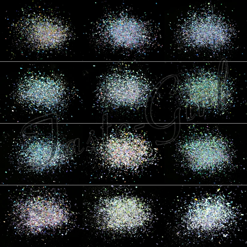 

12 COLORS Nail Glitter Flakes Dust Powder 3D Charms Laser Debris Mermaid Irregular Sequins Decoration Supplies Tool