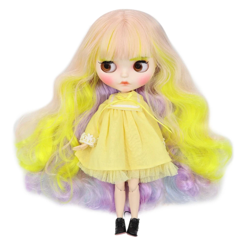 Ледяной DBS Blyth кукла 1/6 bjd белая кожа совместное тело матовое лицо резные губы с