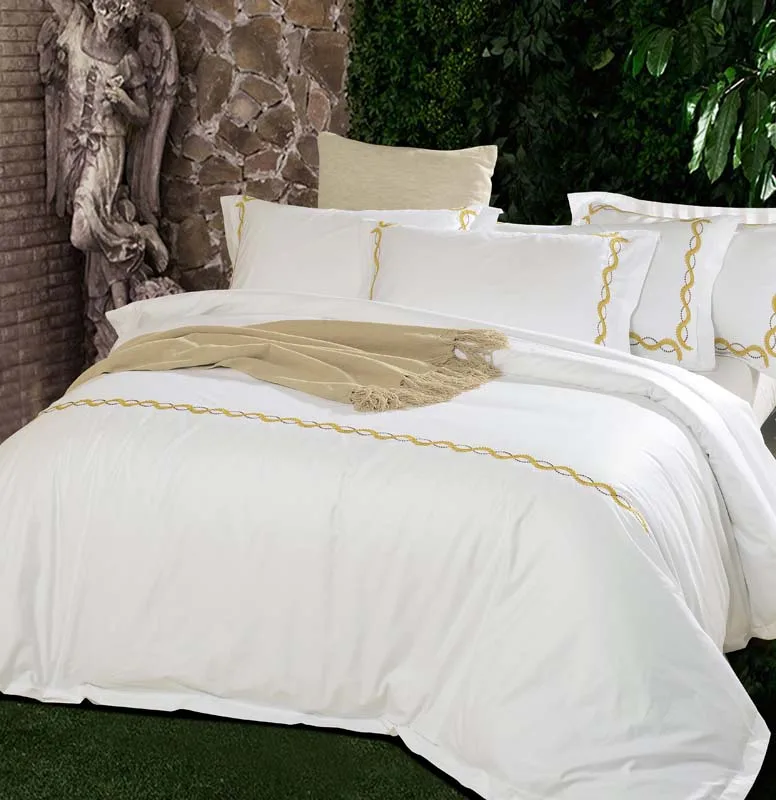 Роскошный 100% хлопок пятно Обычная однотонный белый цвет полоса 5 звездочный