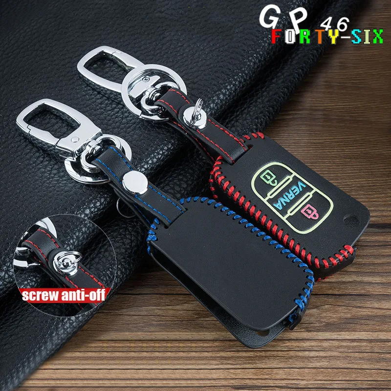 GPFORTYSIX Luminous Leather Car Key Cover Case For Hyundai Accent I30 I20 I35 IX20 Elantra Equus Solaris Verna 2011 2013 2014 | Автомобили