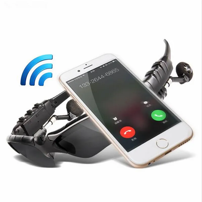 AMTERBEST умные очки Bluetooth наушники Солнцезащитные уличные Беспроводные микрофон для