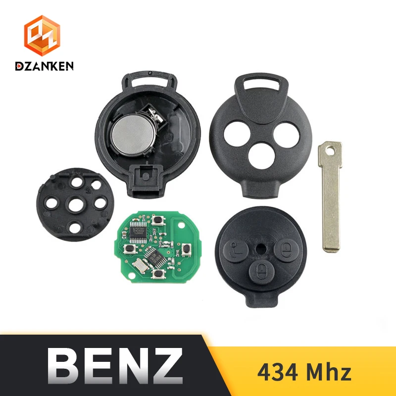 Dzanken 3 кнопки дистанционного ключа автомобиля 434 МГц для Benz Smart Fortwo 451 2007 2013 и чипа
