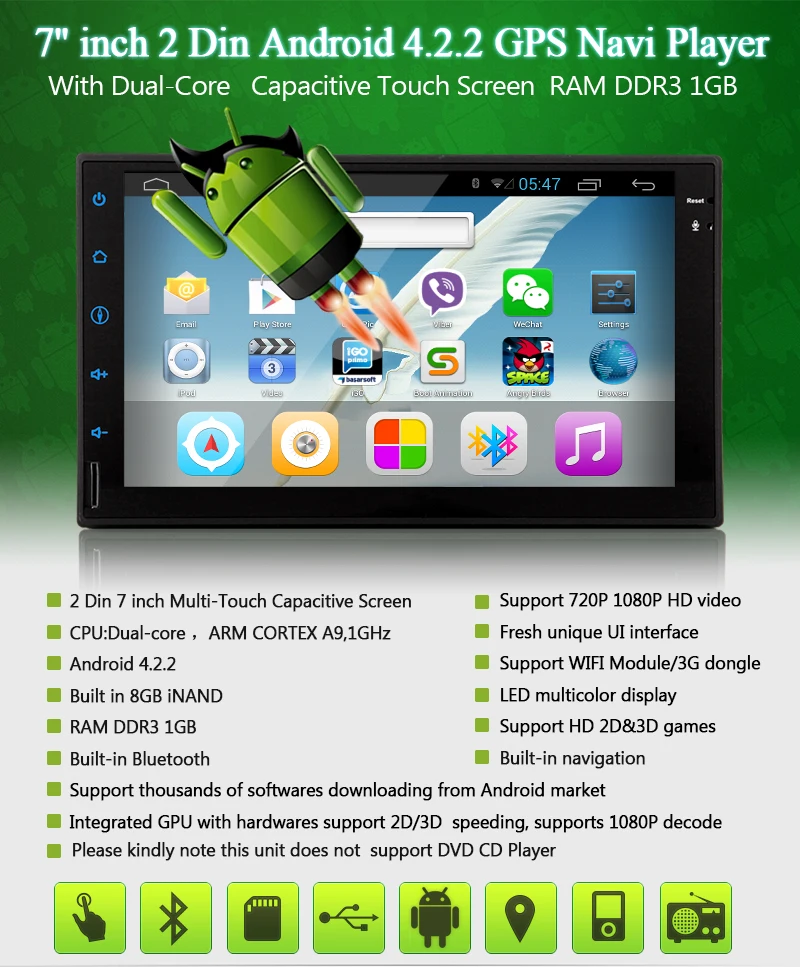 Android 5.1 емкостный 4 core GPS стерео Wi Fi DTV логотип навигатор Amp Аудио FM без DVD Планшеты