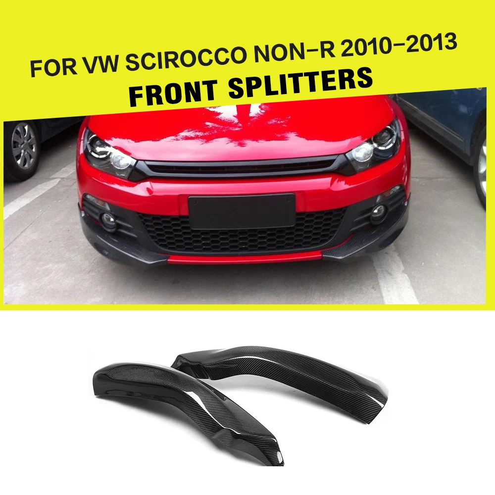 1 пара углеродное волокно/FRP разветвители бампера для автомобилей VW Scirocco Non R 2010 2013