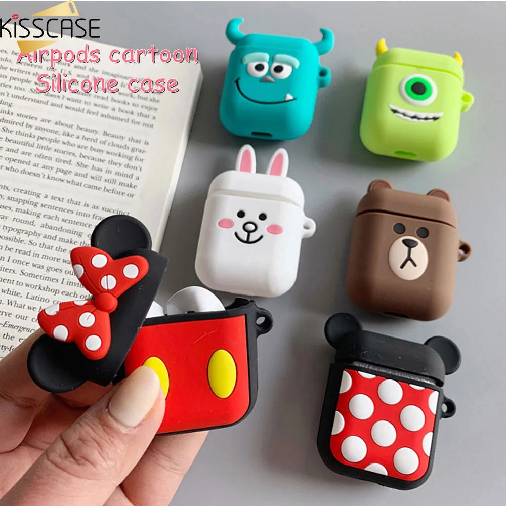KISSCASE мягкий мультяшный защитный чехол для Airpods мини восхитительный наушников
