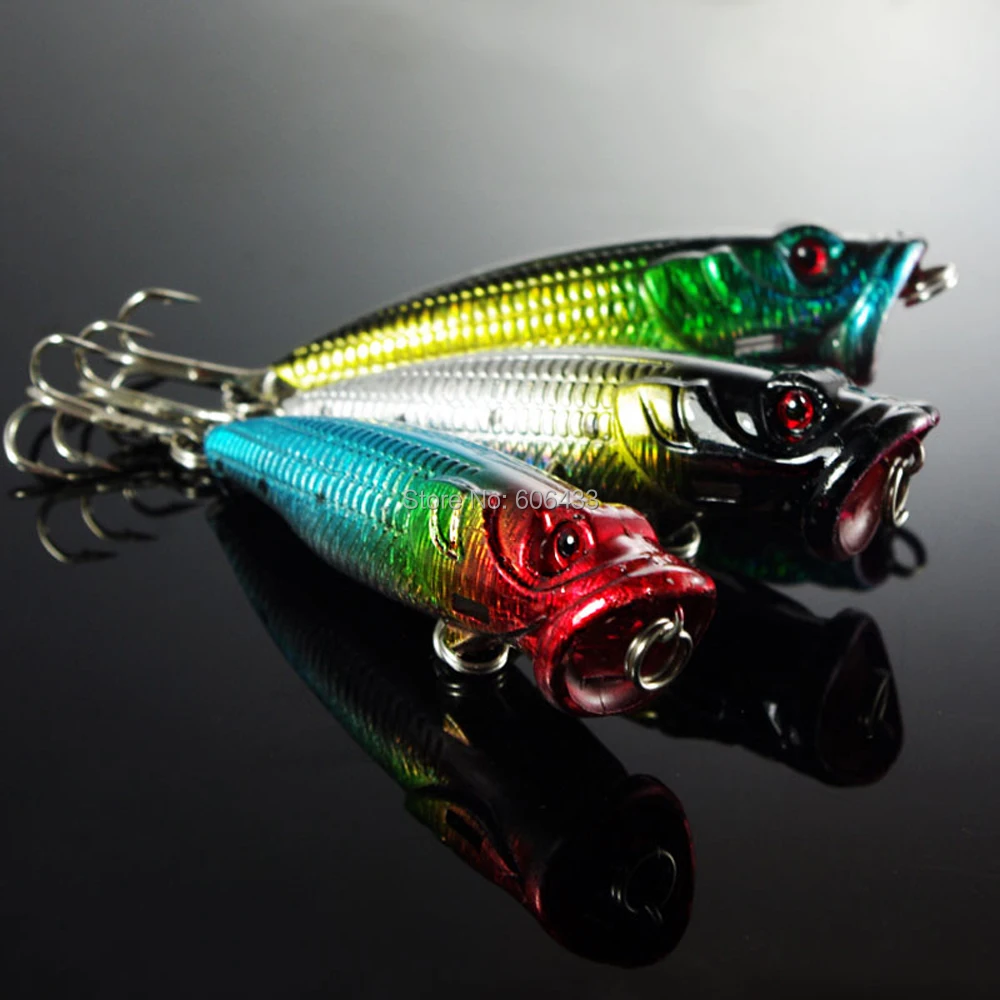 

10PCS fishing lure floating Popper Lures fish hook Crank Twitchaits 8g/6.5cm Free shipping
