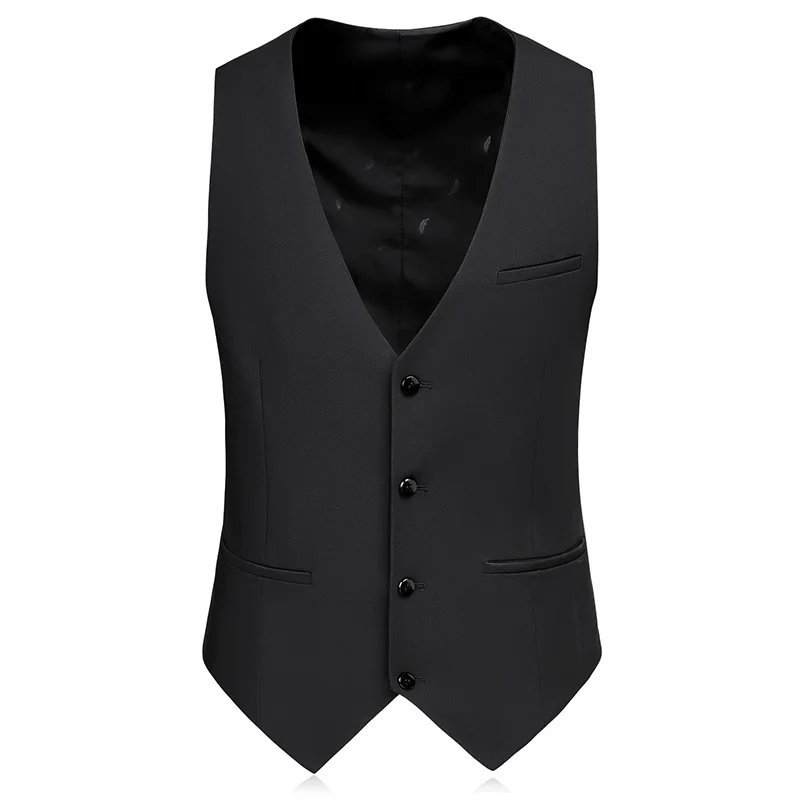 Куртка + штаны жилет однотонная черная официальная одежда высокого качества