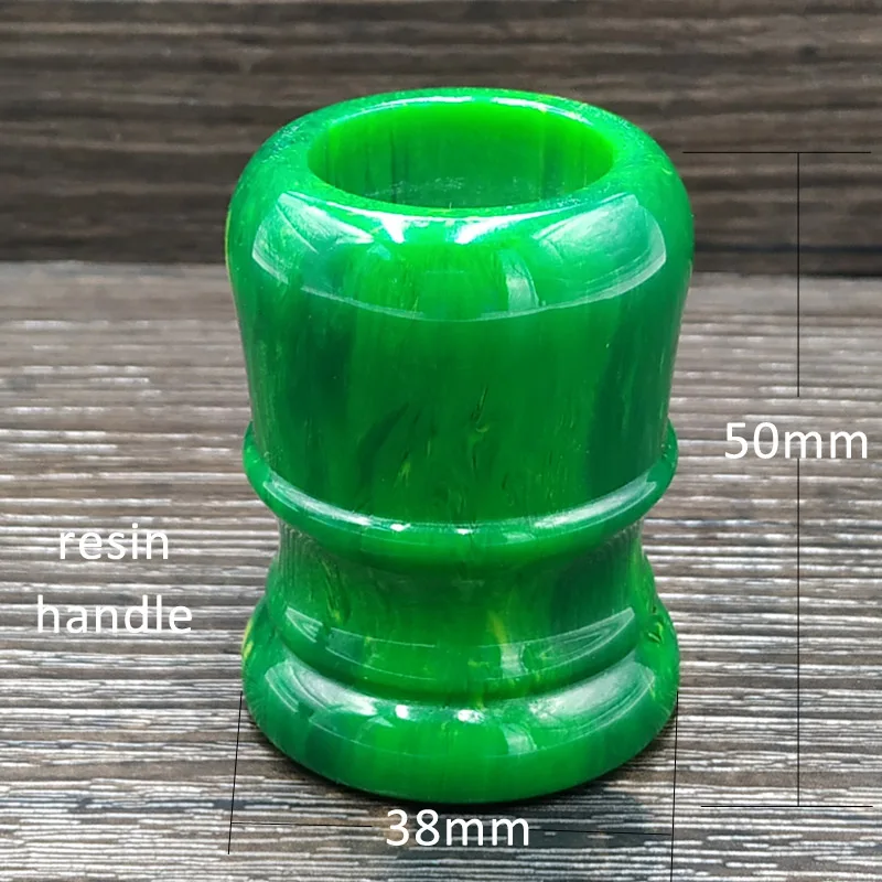 DScosmetic Jade Зеленая Смола кисть для бритья ручка подходит для 24 мм/26 мм барсучьи волосы узлы щетка DIY Парикмахерская бритва инструмент