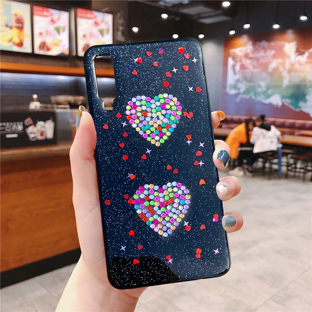 Чехол для Huawei Honor 8X Блестящий Мягкий чехол из ТПУ с бриллиантами двойной любовный
