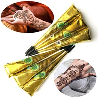 6pclot henna tattoo paste cones brown ink color indian mehndi waterproof henna cream cone women diy body art painting makeup