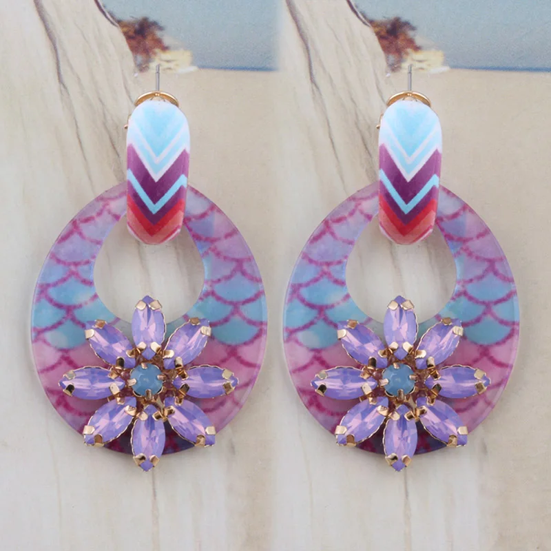 Висячие серьги NeeFu WoFu Подсолнухи полимерные большие для женщин большая серьга