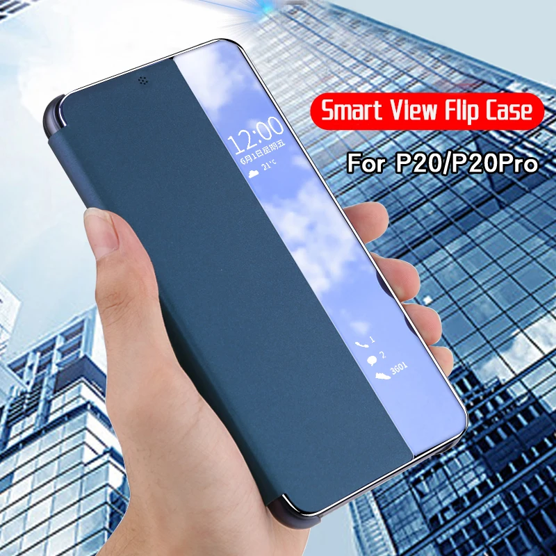Чехол для huawei P20 Pro, Официальный чехол с окошком для просмотра из искусственной кожи, флип-чехол для huawei P20, чехол для huawei P20 Pro, флип-чехол