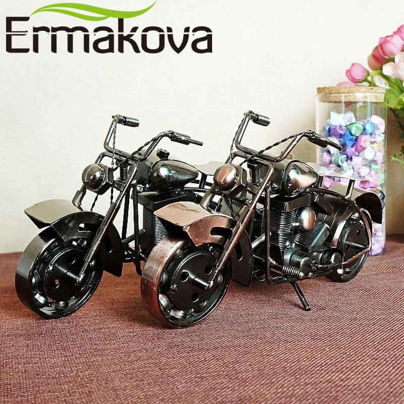 ERMAKOVA 26 см (10 2 &quot) винтажный металлический мотоцикл модель ручной работы Тяжелый