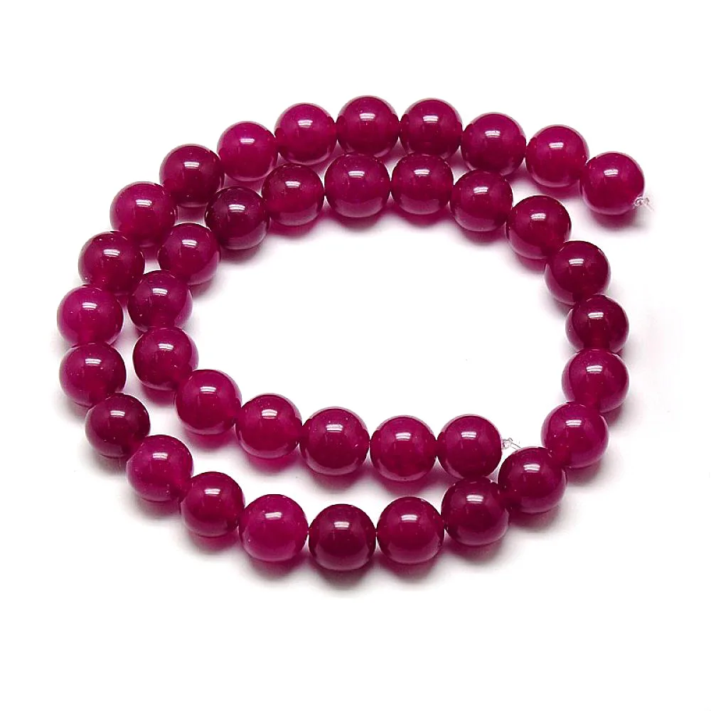 

Pandahall Approx 49pcs/lot 8mm Medium Violet Red Natural Malaysia Bead Round Dyed Beads Hole: 1mm; 15.4"
