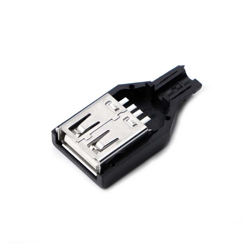 10 комплектов 4-контактный разъем USB типа А Мама с черной пластиковой крышкой |
