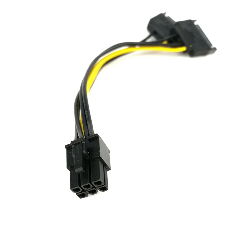Усовершенствованный 2018 новый кабель 20 см двойной SATA 15Pin штекер M к PCI e 6 контактный