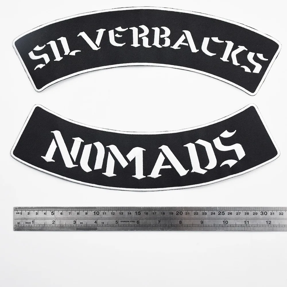 Nomads Silverbacks MC 1% патч черный твил ткань с железом подходит для куртки на заказ DIY дизайн