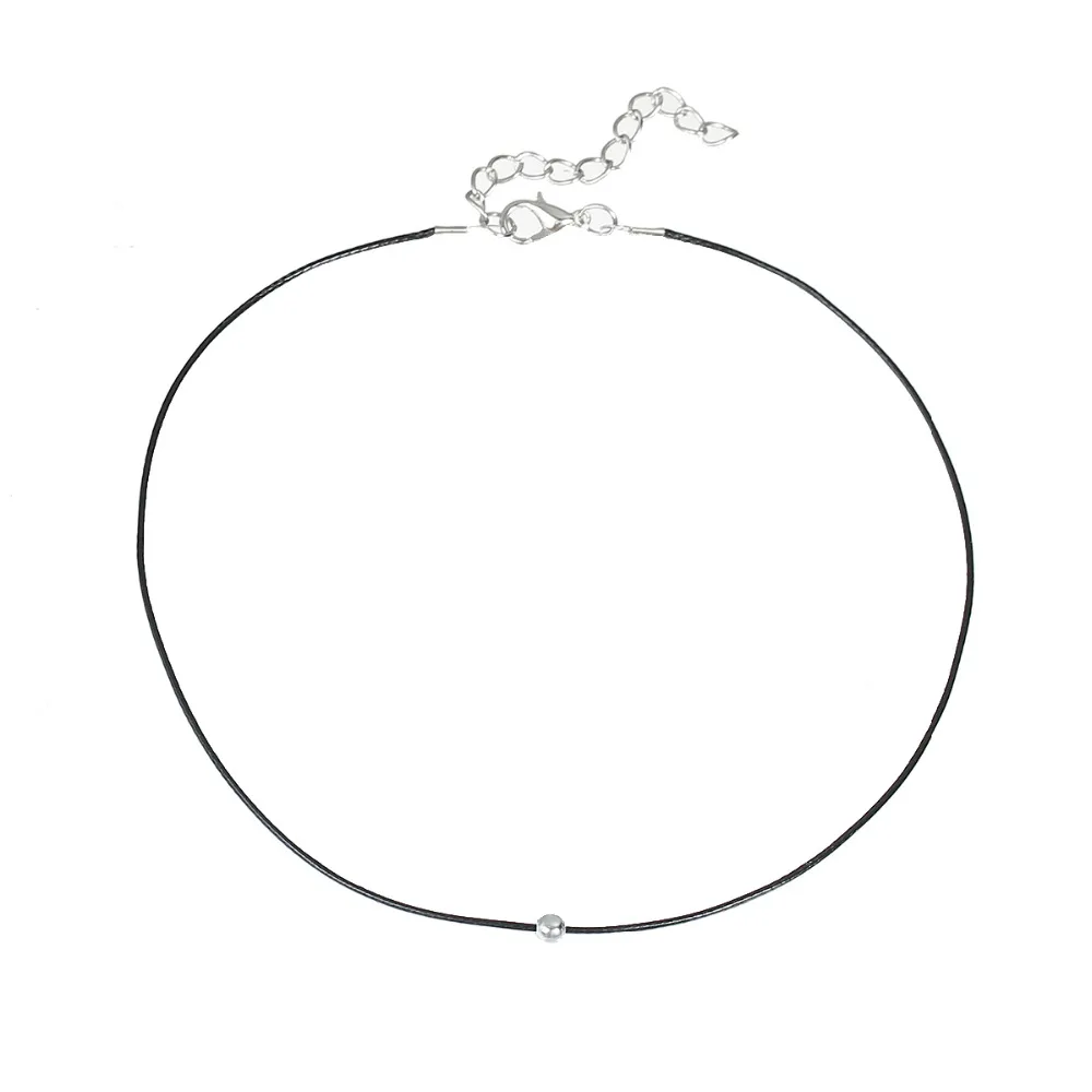 DoreenBeads Новые горячие панк тонкие черные веревки металлические бусы короткие