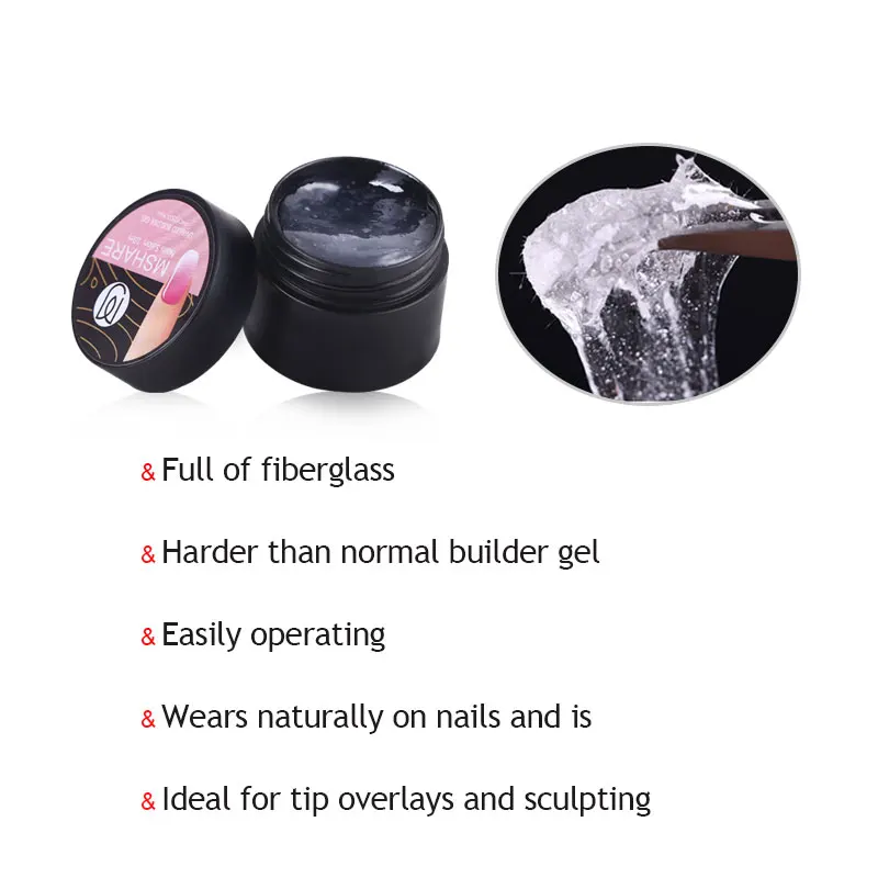 MSHARE гель из волокна фотоэлемент 7 шт. стекловолокна розовый прозрачный | Красота и