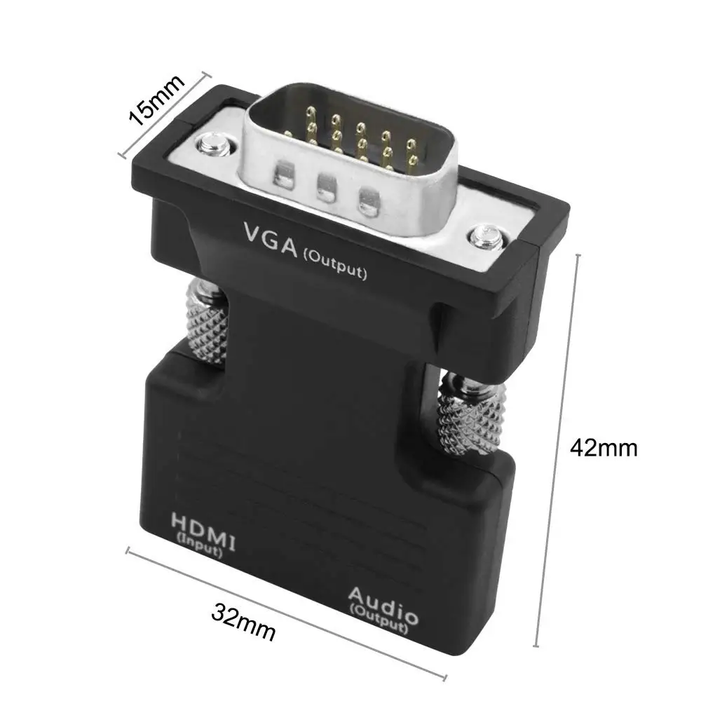 Переходник HDMI-VGA (мама) 1080P (папа) с разъемом 3 5 мм | Электроника