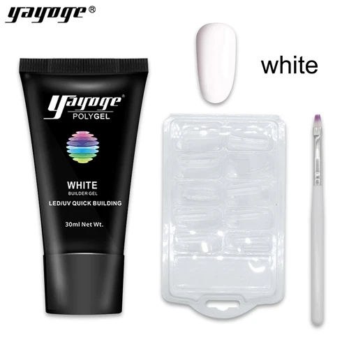 white poly gel Set Yayoge полигелевый набор для наращивания ногтей УФ-художественный Гель-лак для ногтей Набор для наращивания ногтей полигелевый набор гелей для ногтей для маникюра - Цвет: white poly gel Set