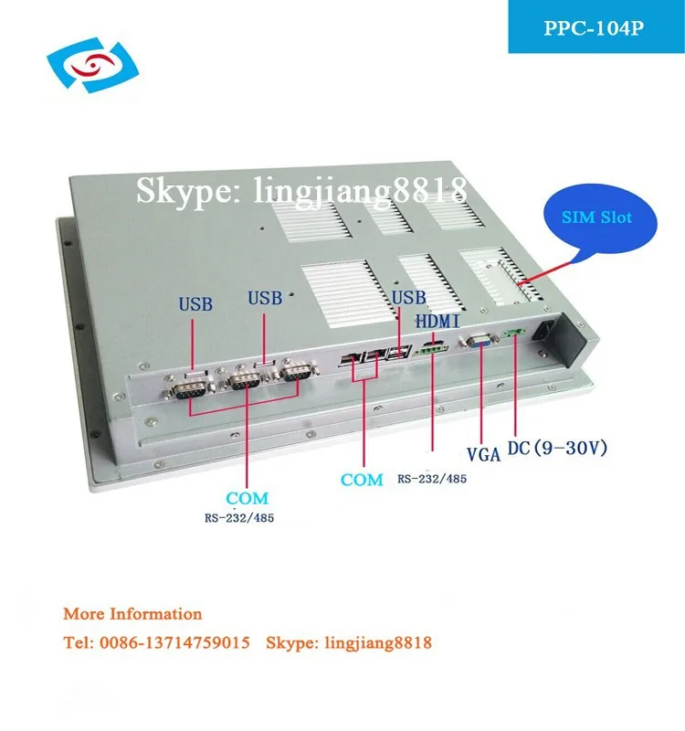 10 4 дюймовый сенсорный экран промышленный планшетный ПК Intel core i7 3537u CPU 2 * LAN RJ45 все в