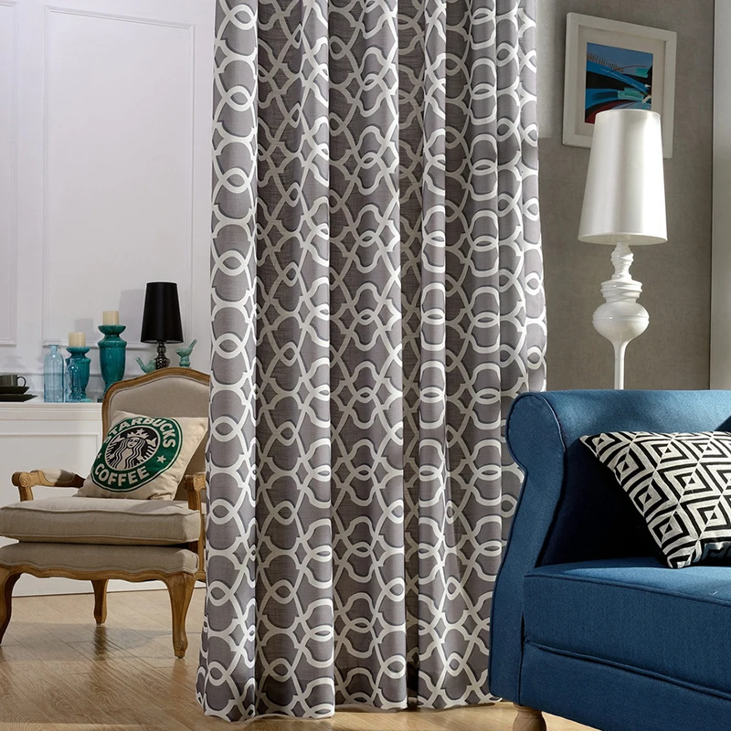 Занавески из 100% полиэстера в современном стиле печатные занавески для гостиной