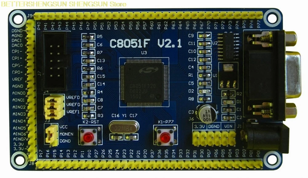 

free shipping C8051F120 board / core board / board / minimum system board 12 bit AD/DA microcontroller