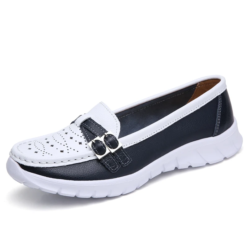 black loafers shoes Легкие лоферы; женская дышащая обувь на плоской подошве; весенние женские кроссовки без застежки; сапатилхас мульер; большие размеры 35-42 - Цвет: black loafers shoes