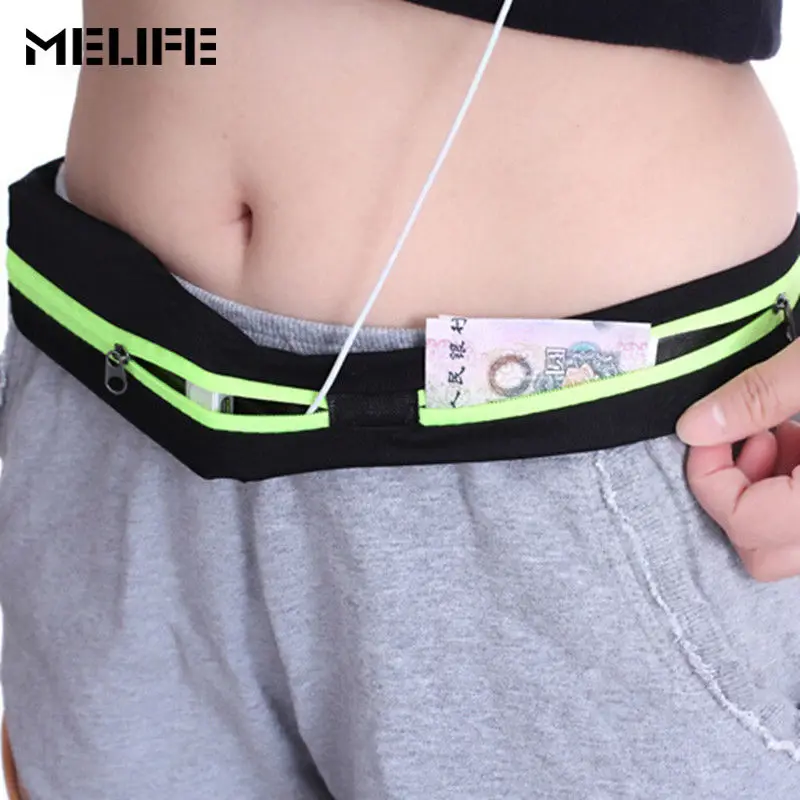 

MELIFE Waterproof Gym Running pocket Sport waist jogging belt bag Outdoor Waist pack Women Fitness Men running package 6.5in big
