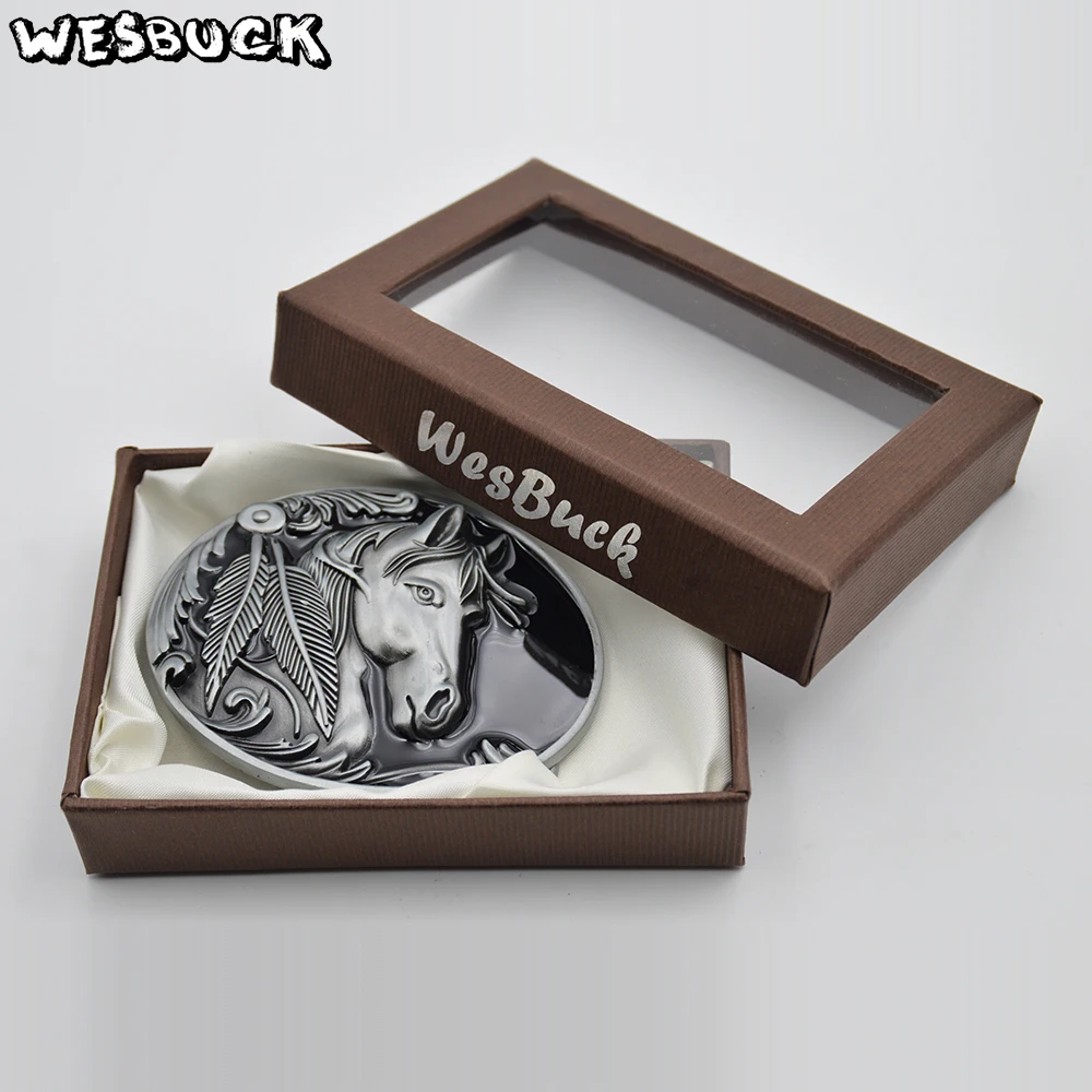 WesBuck брендовый пояс с изображением лошади пряжки Для мужчин женщин металлической