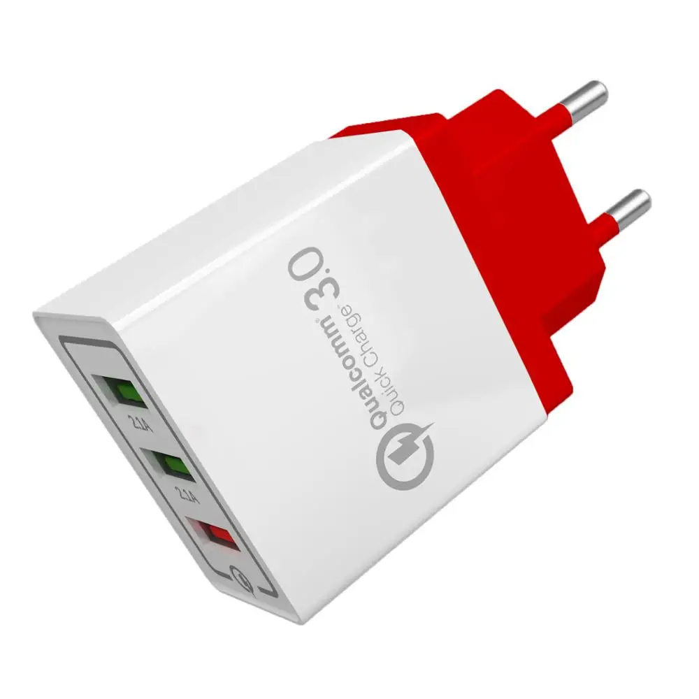red KEZUSIY 18 Вт USB быстрая зарядка 3,0 5 в 3 а для Iphone 7 8 Быстрая зарядка для Samsug s8 s9 huawei EU US вилка телефона для xiaomi - Тип штекера: red