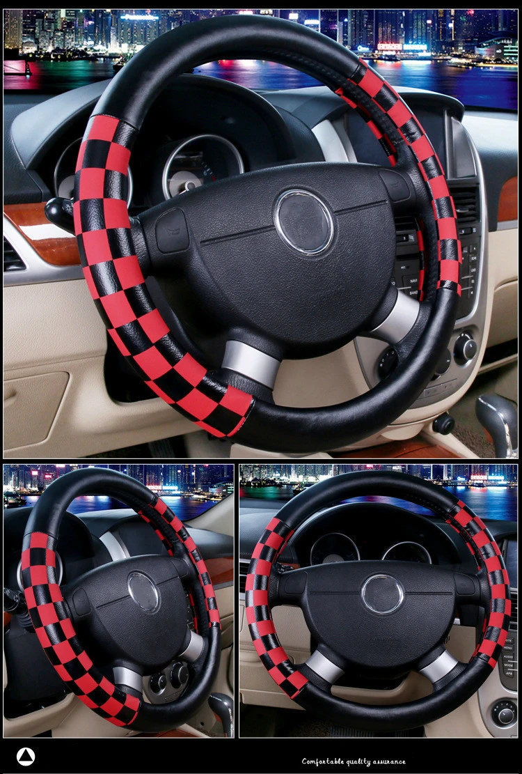 Новый автомобиль Стайлинг крышка рулевого колеса кожа 38 см автомобильный