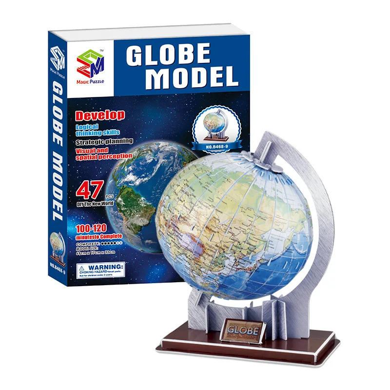 

Globe World Map 3D Puzzle Paper Model Astronomy Learning Toys For Children Educational DIY Earth Cognition Puzzles For Kids New