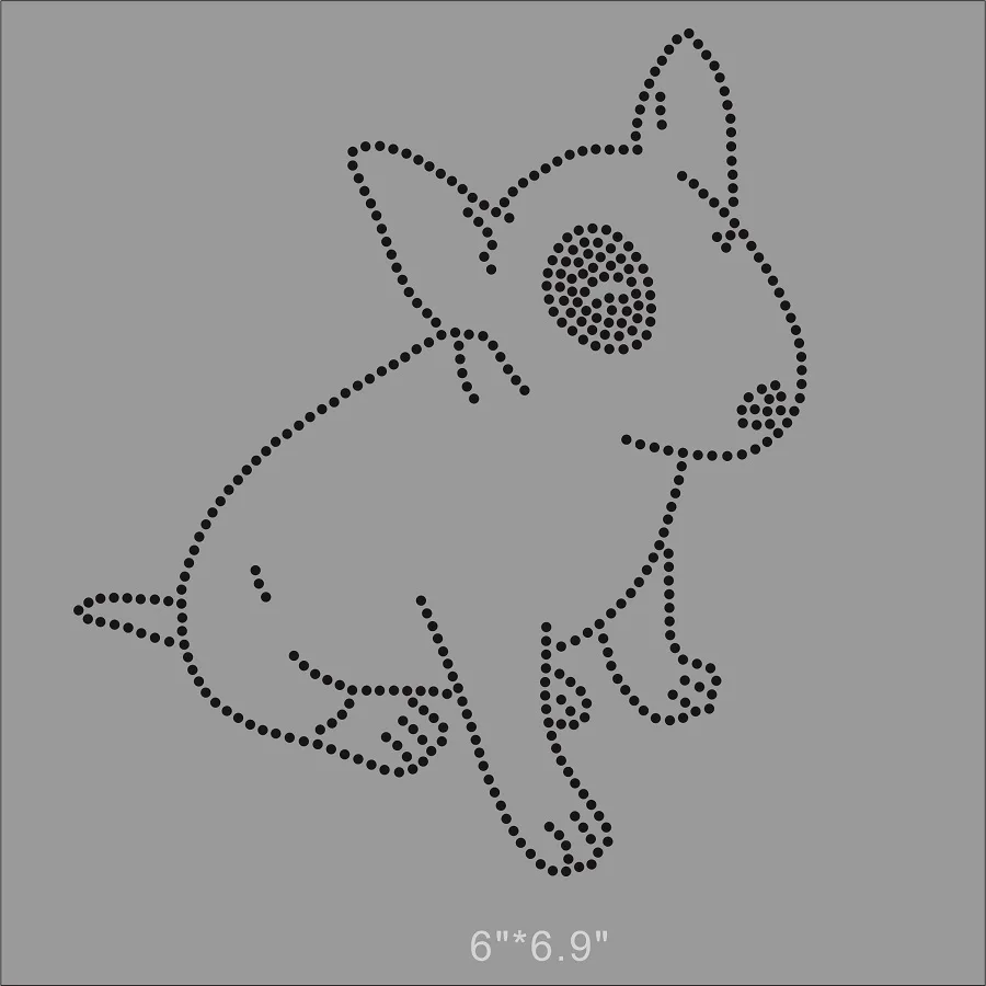 12 шт./лот бультерьер черные термоклейкие кристаллы стразы Дизайн Bling для вашей