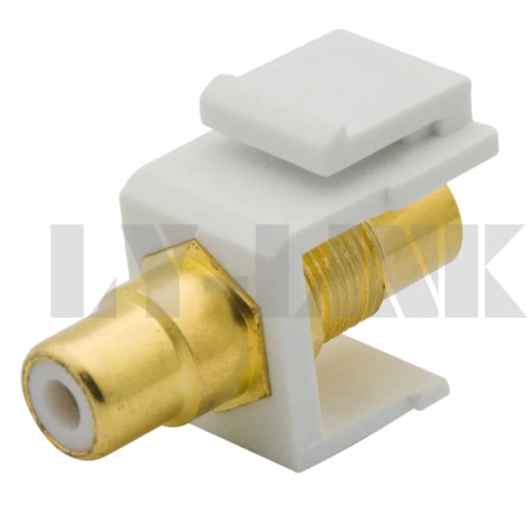 Keystone аудио разъем RCA с белым цветом|rca keystone|keystone connectorkeystone audio |