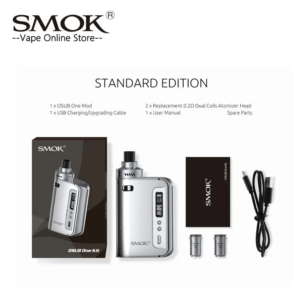 Распродажа! Оригинальный Smok OSUB One Kit All-in-One 50 Вт Osub one Box MOD с батареей 2200 мАч и 2 мл