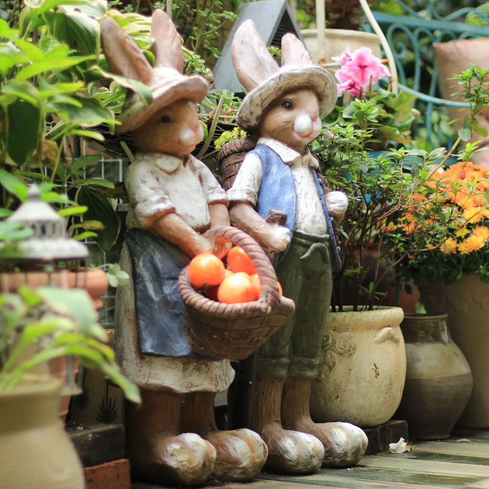 Уличный сад большой кролик декоративные украшения Ретро пол Сад Двор Пейзаж