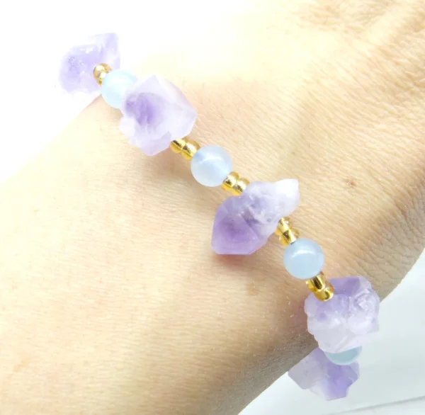 Wholesale Top Quality Natural Stone Raw Ore amethyst Jewelry Irregular Pendant Women Bracelets Making 1PC | Украшения и