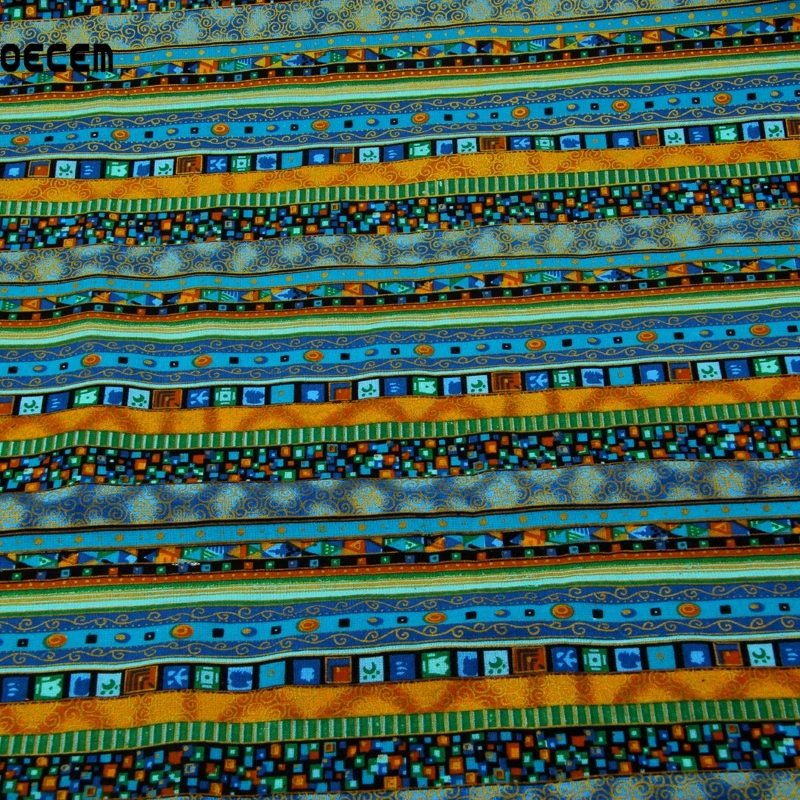 Африканский Стиль хлопок белье Ткань полосы шаблон метр для Скатерти Постельные