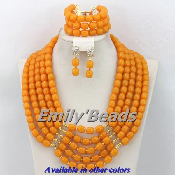 Набор ювелирных изделий из бисера 5 слоев оранжевый/розовый|coral beads jewelry set|beaded