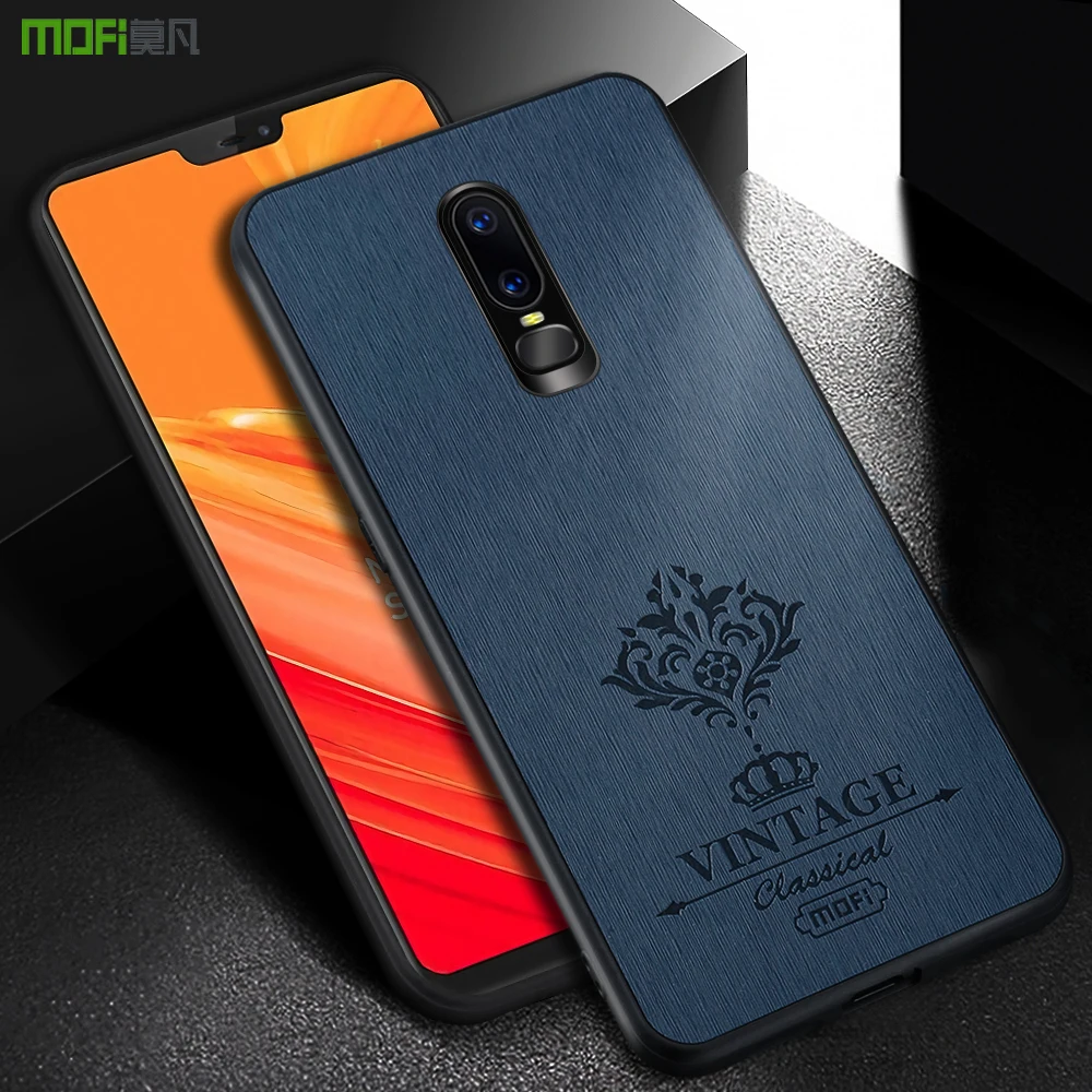 Оригинальный чехол MOFi для One Plus 6 Жесткий Чехол 1 + искусственная кожа Conque Oneplus