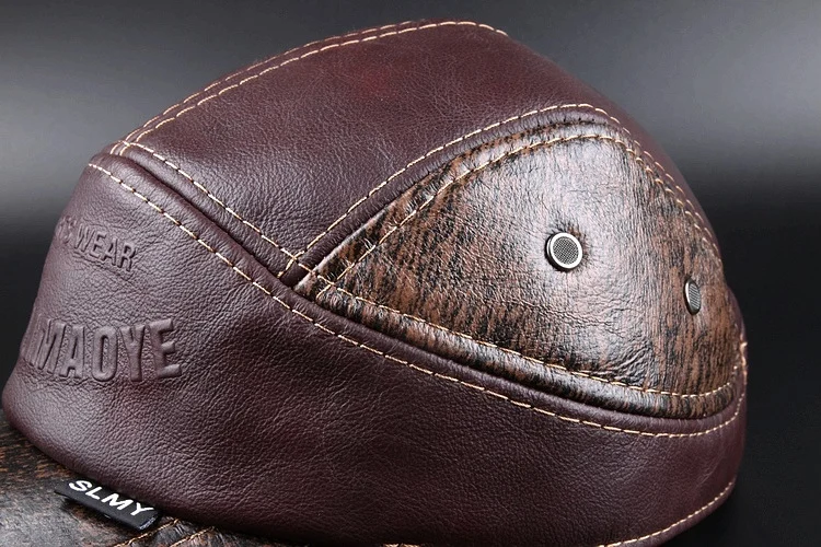 2020 новая зимняя кожаная повседневная бейсбольная кепка Кожаная шапка с ушками