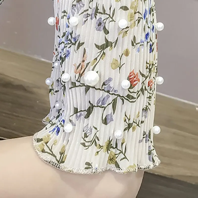 2017 Новое поступление Летняя блузка Mujer шифон блузки Бисероплетение цветочные