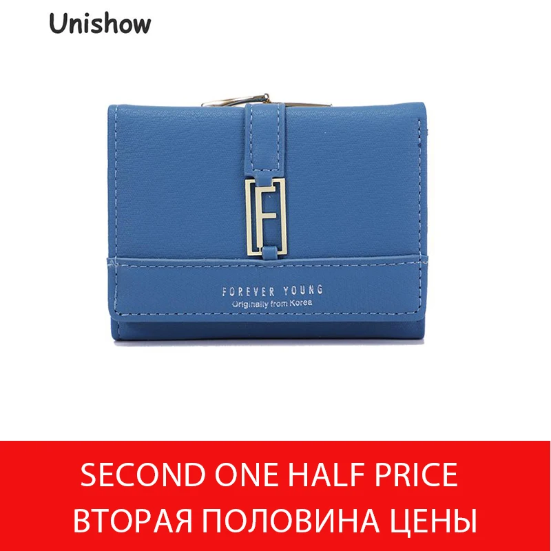 Unishow маленький кошелек для женщин, брендовый женский кошелек, кожаный женский кошелек, тройной женский кошелек, держатель для карт, кошелек для девушек, кошелек для монет, Id кошелек