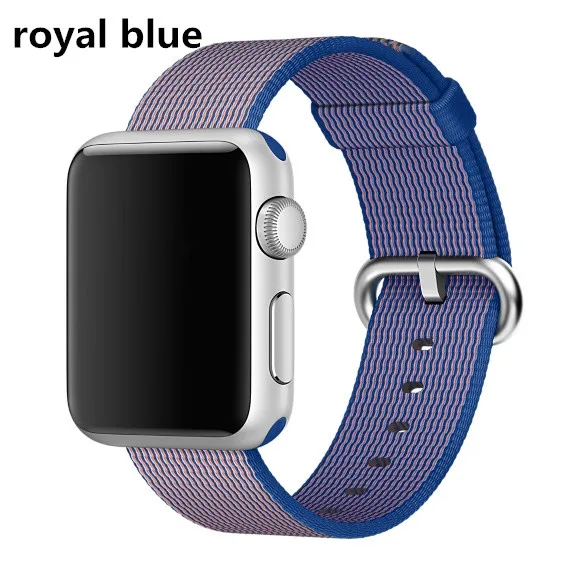 Спортивный тканый нейлоновый ремешок для apple watch, 4 ремешка, 44 мм, iwatch, 42 мм, 40 мм, correa, 38 мм, браслет, ремешок для apple watch 5, 4, 3 - Цвет ремешка: royal blue
